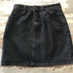 BDG black denim high waisted skirt